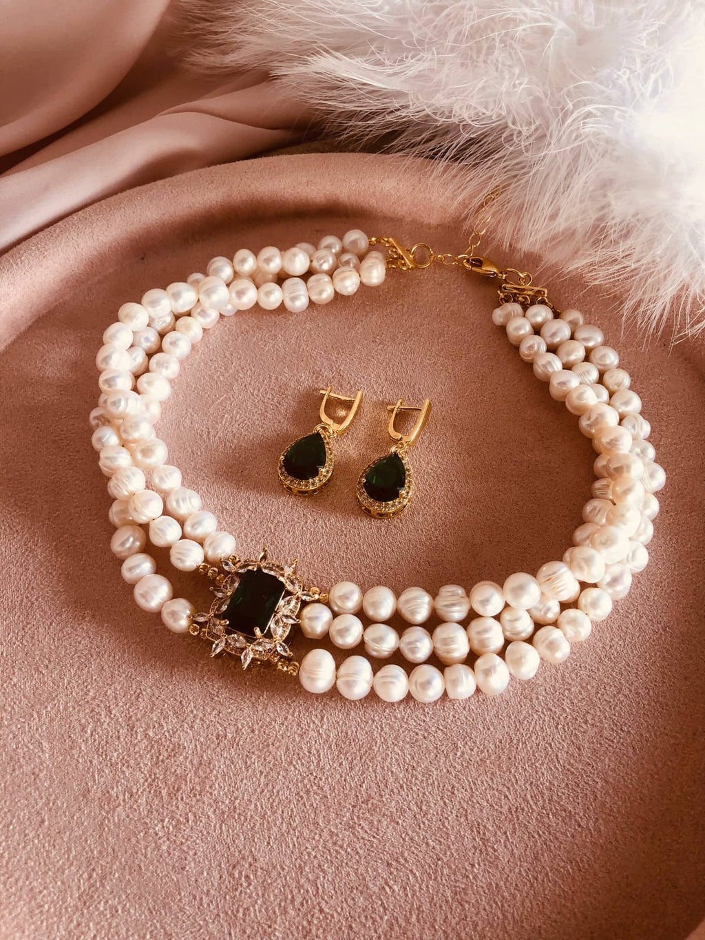 River pearl with earring