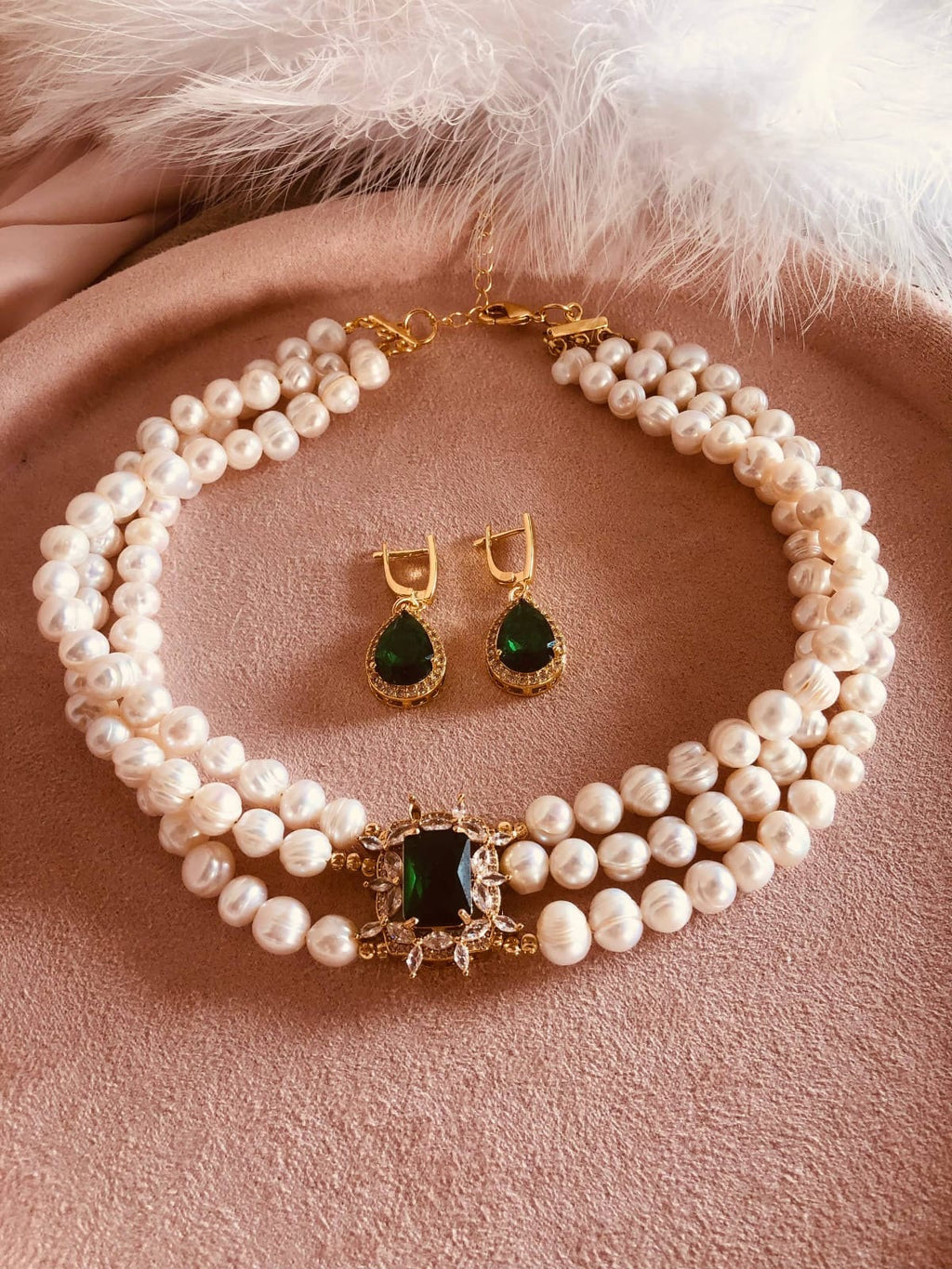 River pearl with earring